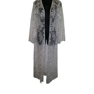 Homebodii Bridal Robe Women Sz XS Lace White Maxi Sexy Intimates‎